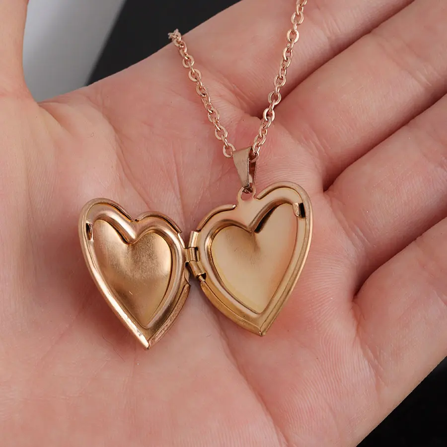 Heart Shape Photo Locket Pendant Necklace 3