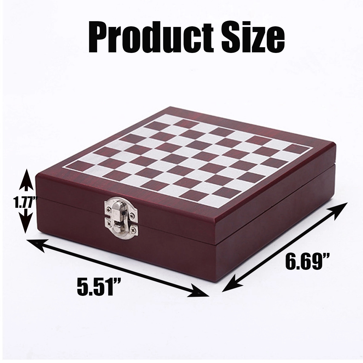 Custom Wooden Box Wine Accessories With Chess Set 2