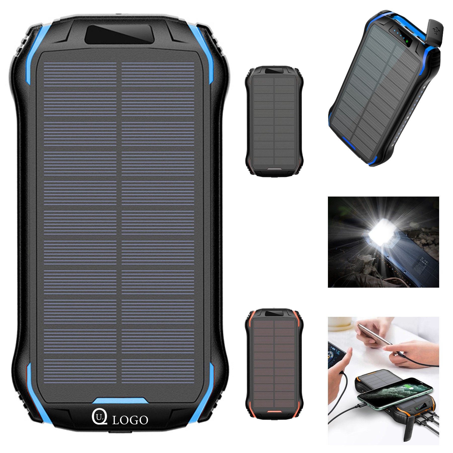 20000Mah Solar Power Bank Flashlight