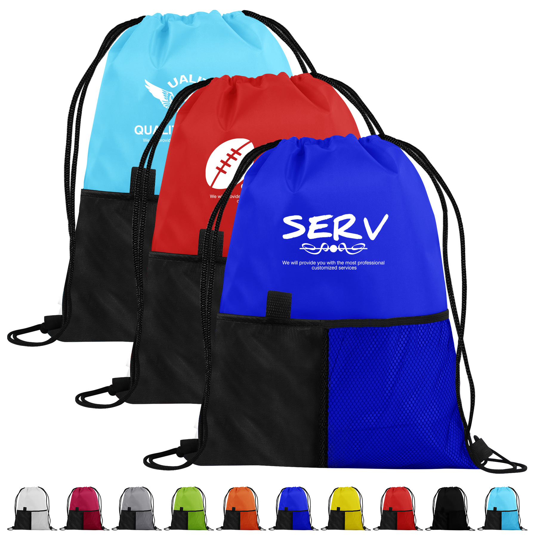420D Oxford Cloth Lightweight Drawstring Bag For Marathon Sports 4