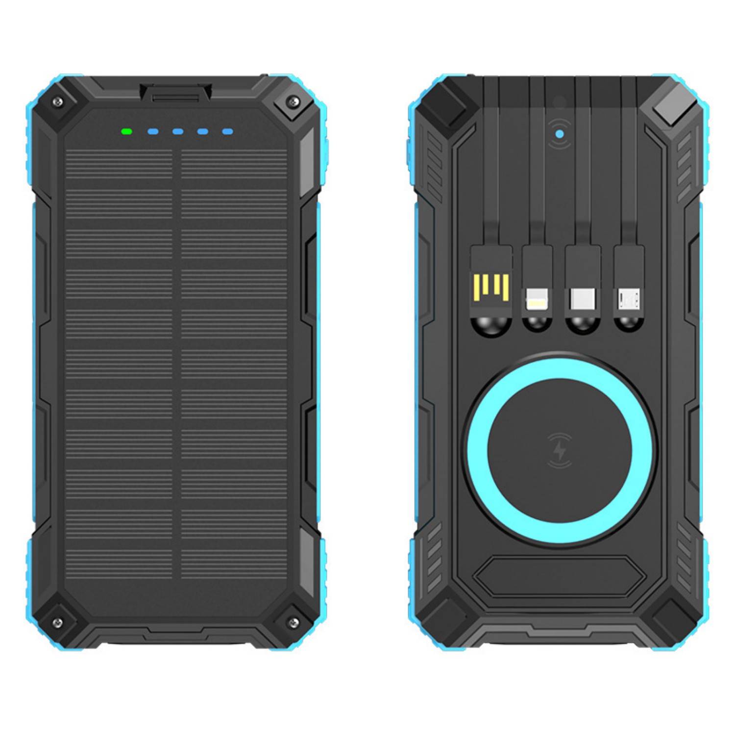 20000mAh Fast Charging Solar Power Bank w/ Cables 4