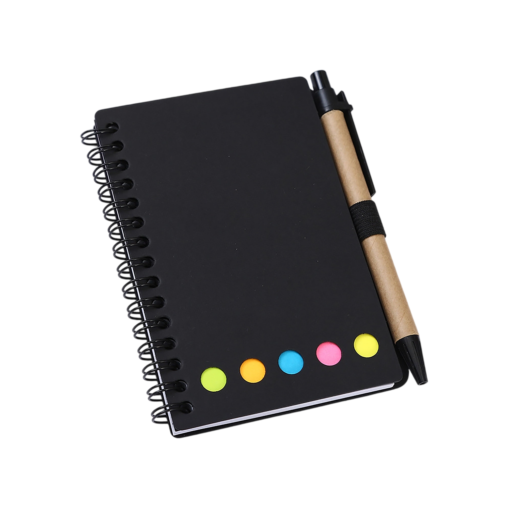 Kraft Paper Spiral Jotter Notebook With Pen And Sticky Flags 6