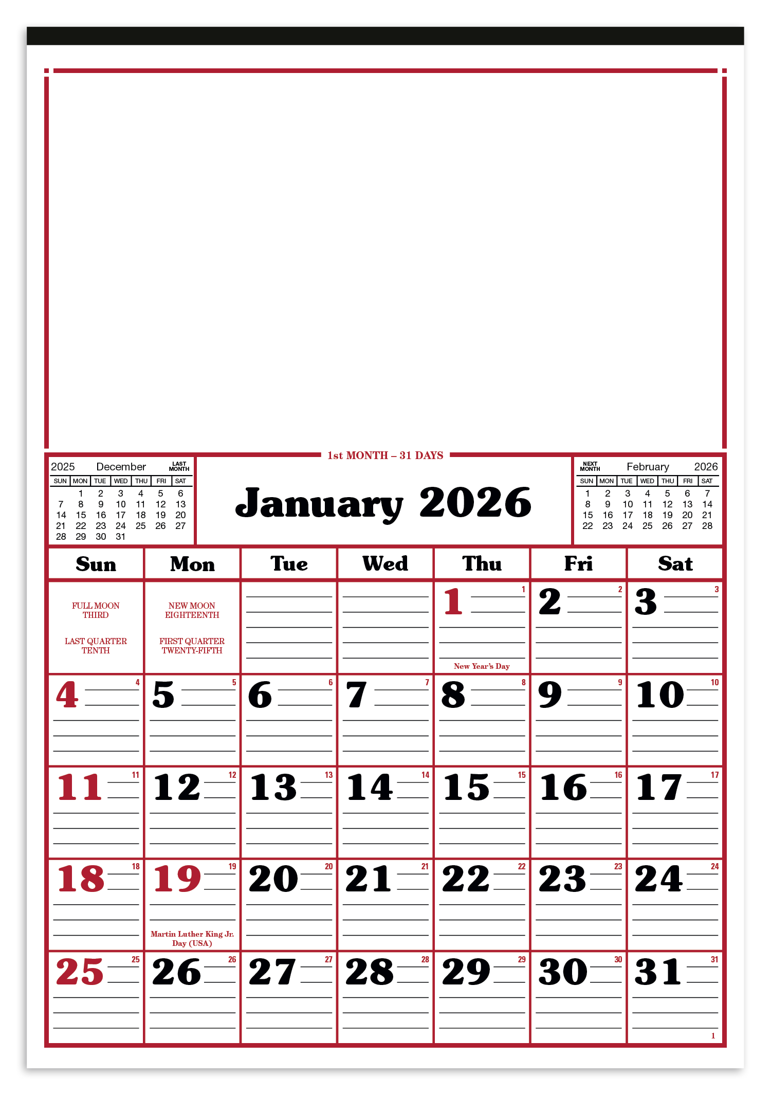 Skinner & Kennedy® Commercial 12-Sheet Calendar 23