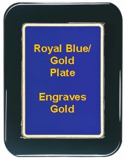 8" x 10" Black Piano Finish Round Corner Plaque with a Blue Round Corner Plate 2