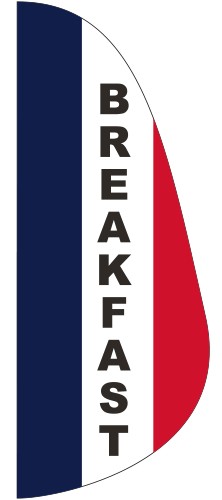 "BREAKFAST" 3' x 8' Message Feather Flag 1