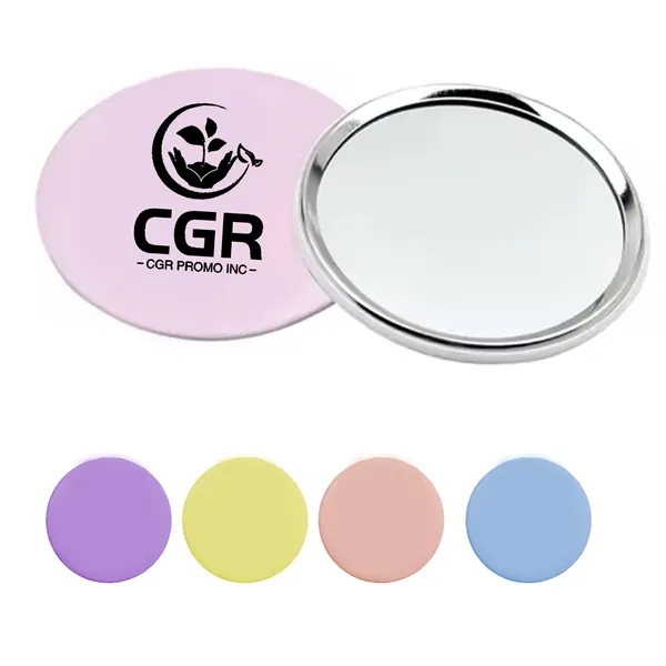 Round Compact Mirror Button