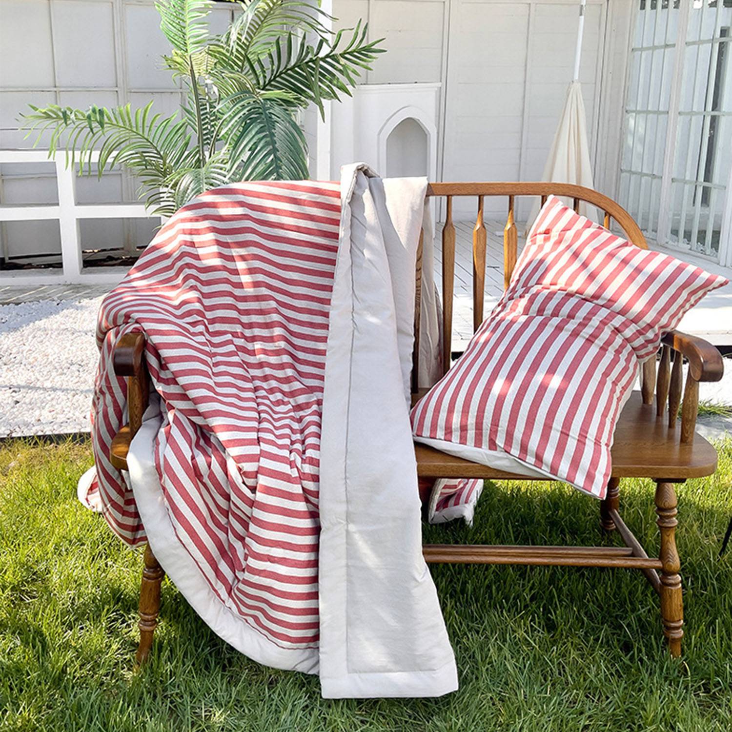 Cotton and linen double layer quilt set 4