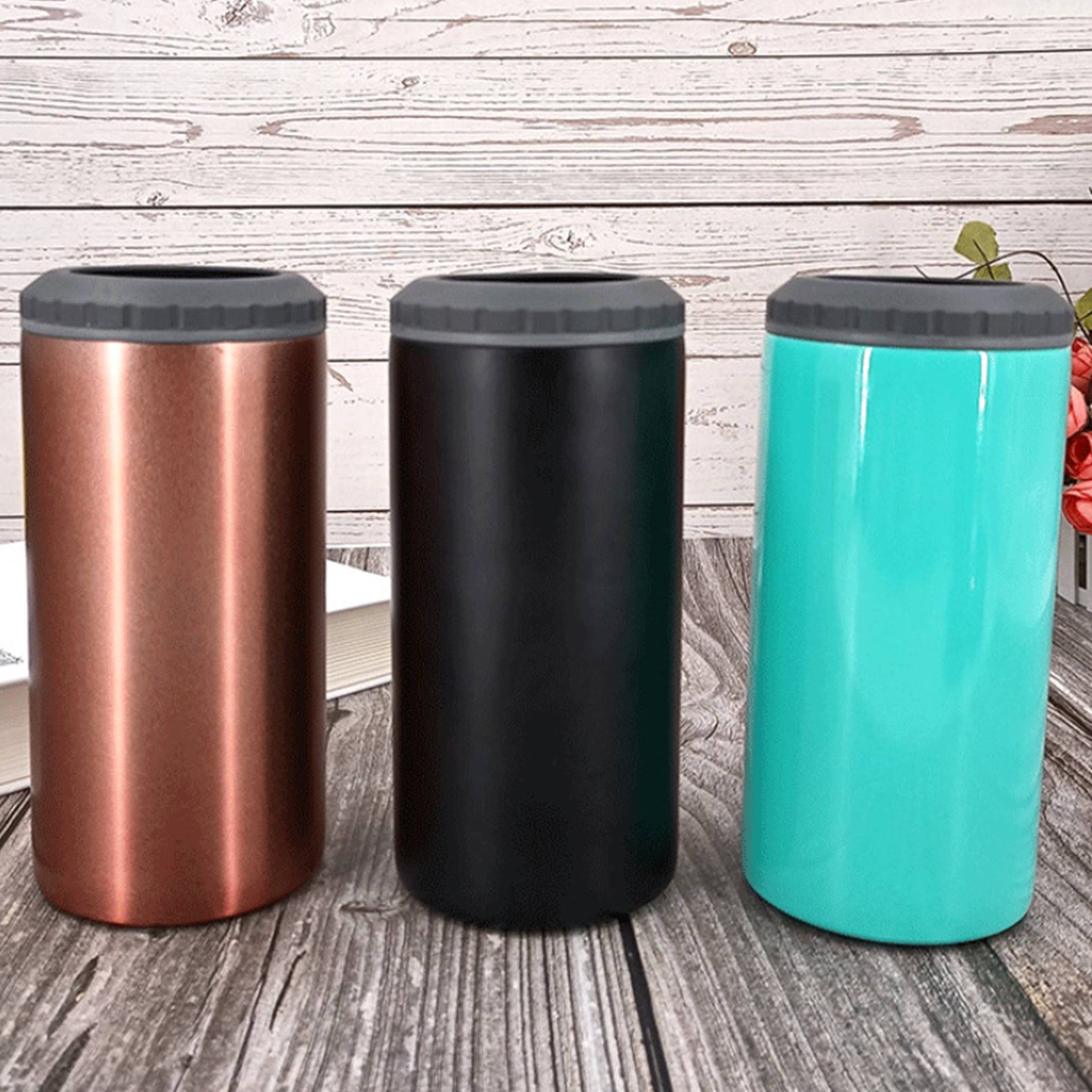 Custom 16 oz Stainless Steel Can Cooler, custom koozie with logo imprint 3