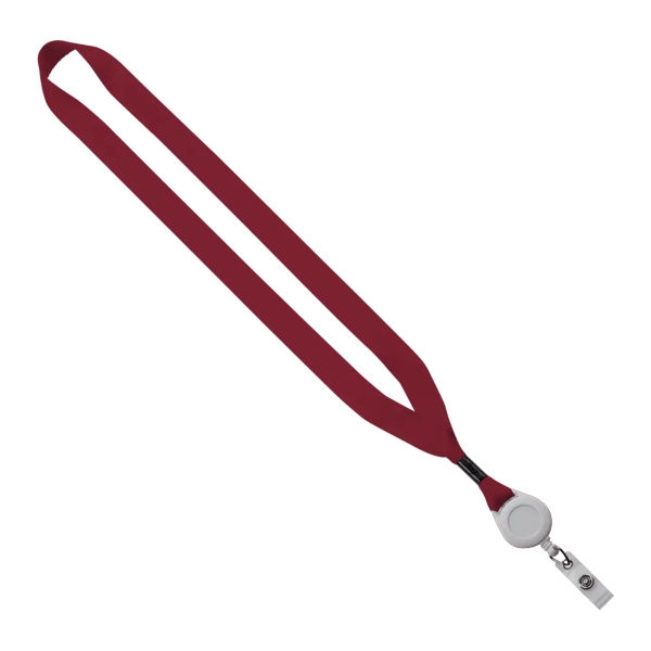3/4" Polyester Lanyard with Metal Crimp & Retractable Badge Reel 329
