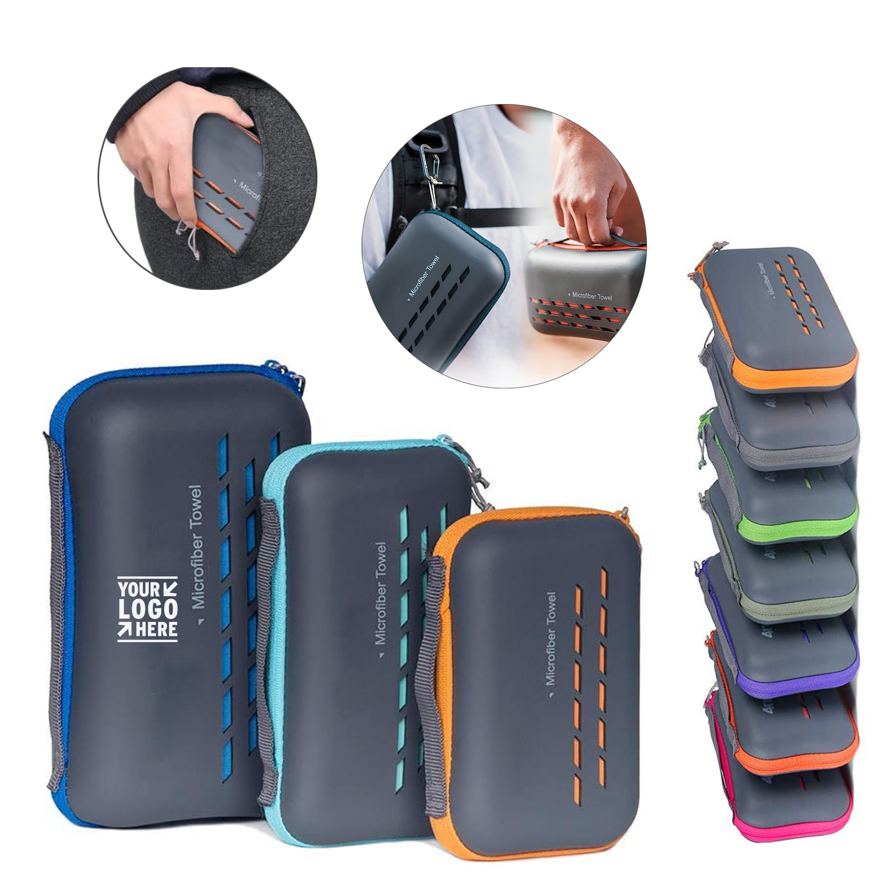 Super Absorbent Fast Drying Microfiber Camping Travel Towel for Swimming Beach Backpack
 