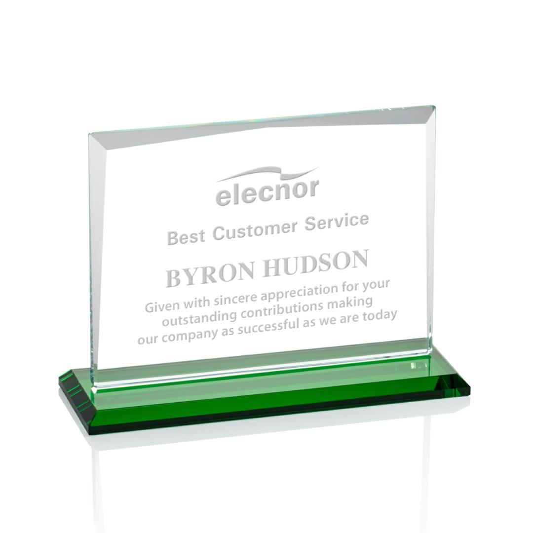 Lismore Award - Green, custom award with logo imprint 5