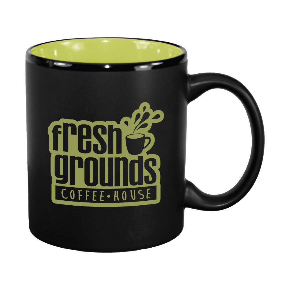 11 oz Rye Green In / Matte Black Out Hilo C Handle Mug