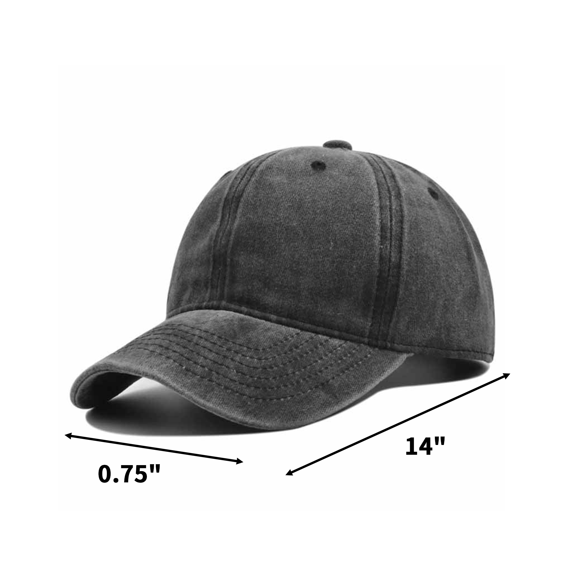 Washed Cotton Baseball Cap Low Profile Adjustable 11