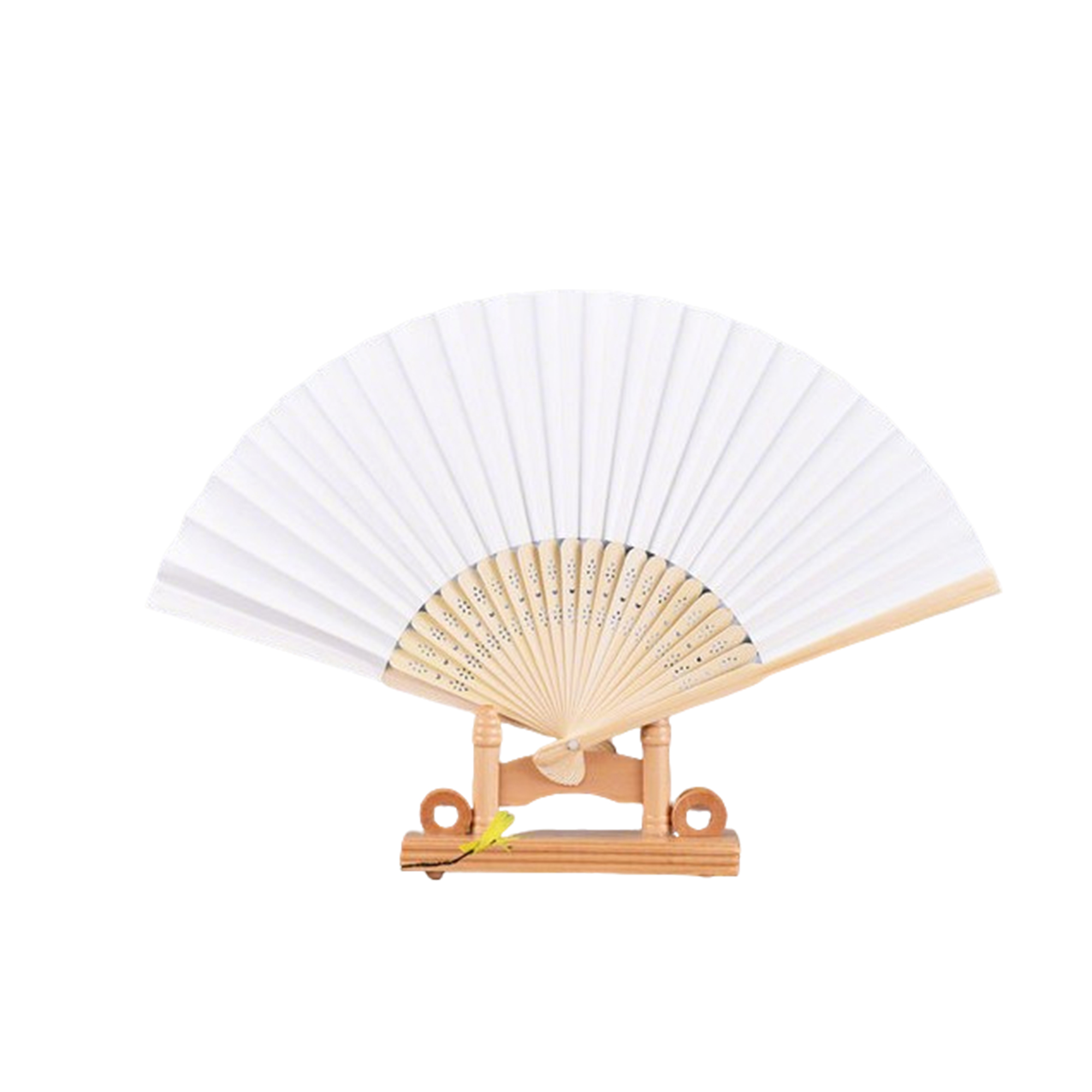 Bamboo Folding Handheld Paper Fan 8.2" x 15" 17
