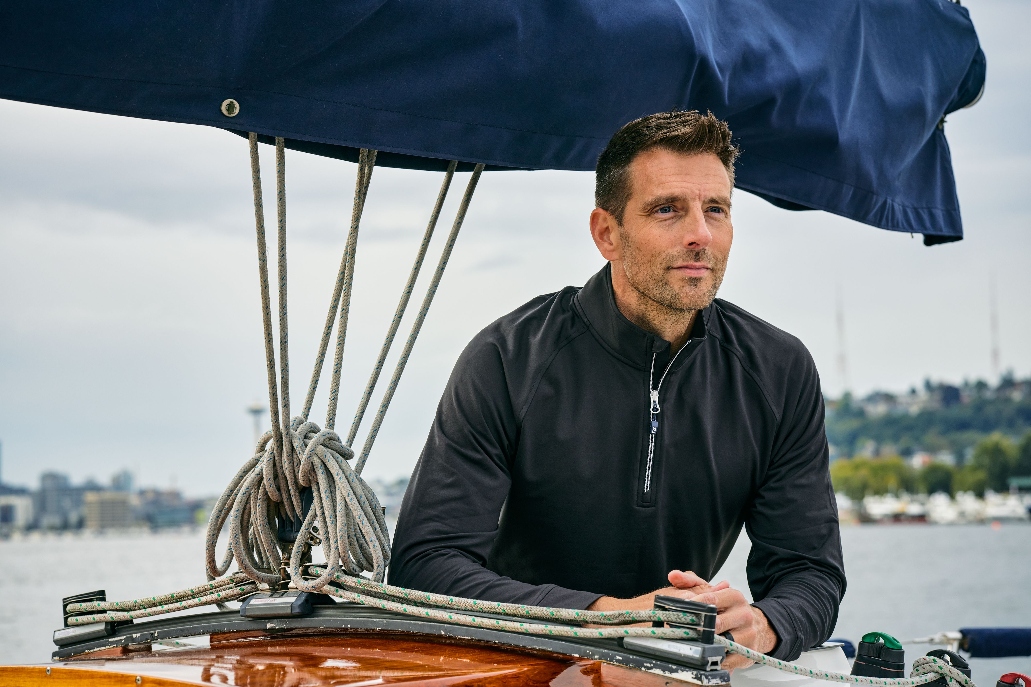 Adapt Eco Knit Stretch Recycled Mens Big and Tall Quarter Zip Pullover Big & Tall