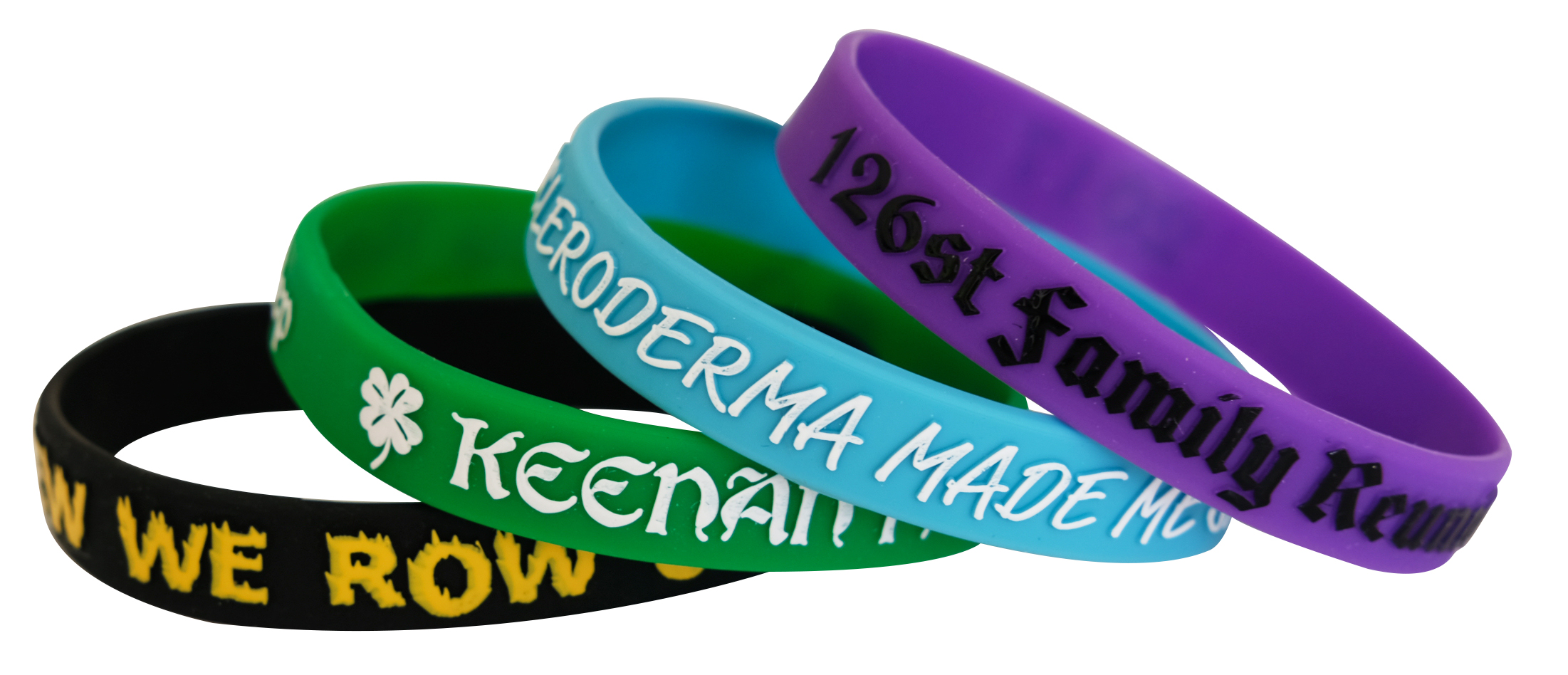 1/2 Inch Embossed/Color Silicone Wristband 1