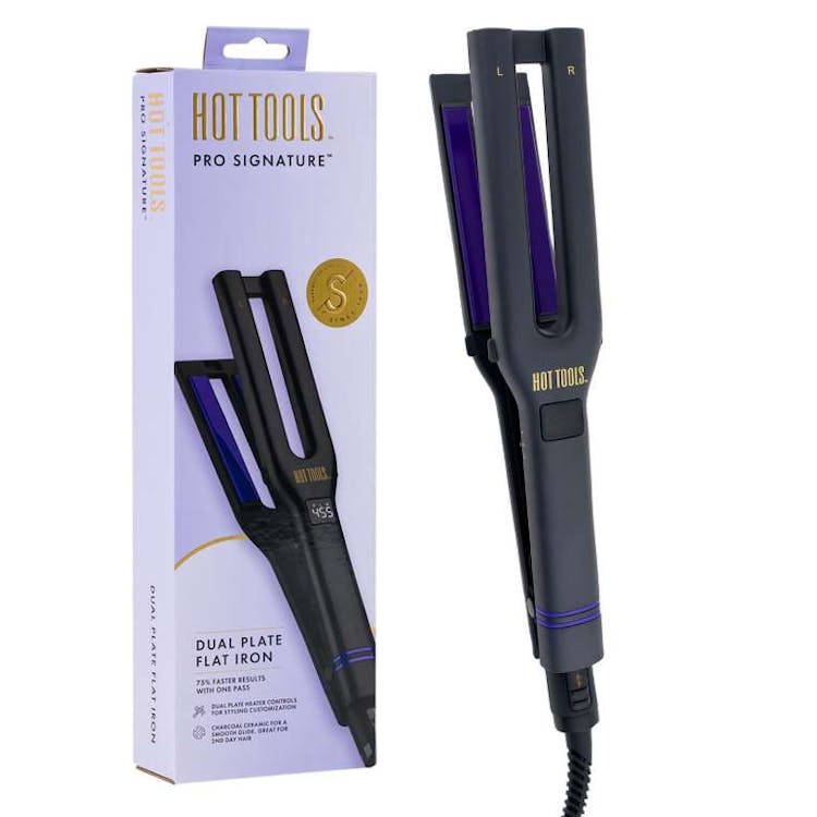 Hot Tools Pro Signature Dual Plate Charcoal Ceramic Flat Iron 1
