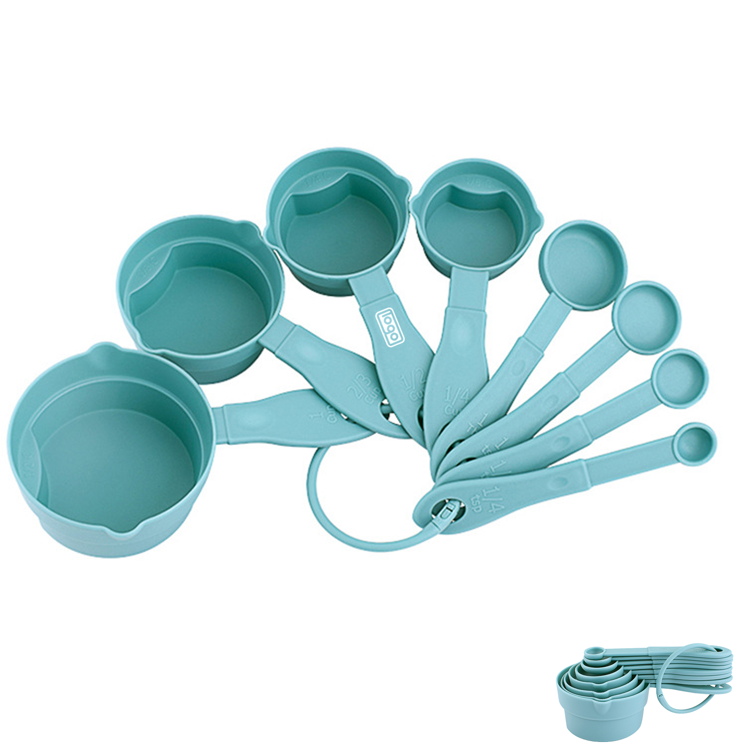 8 Pcs Food Grade Stackable Plastic Measuring Spoons Set 2