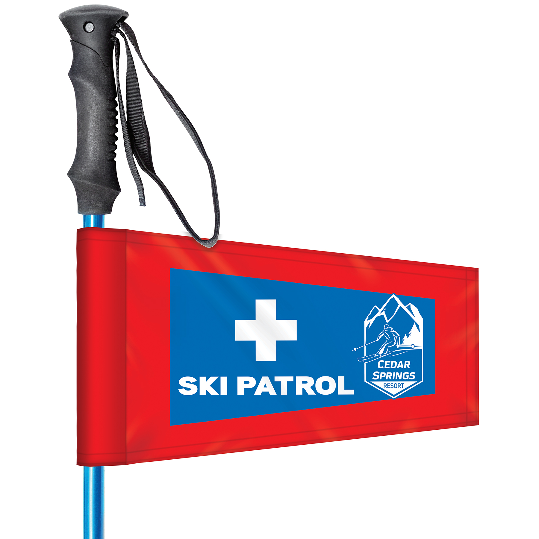 9" X 6" Double Sided Tapered Ski Pole Flag 10