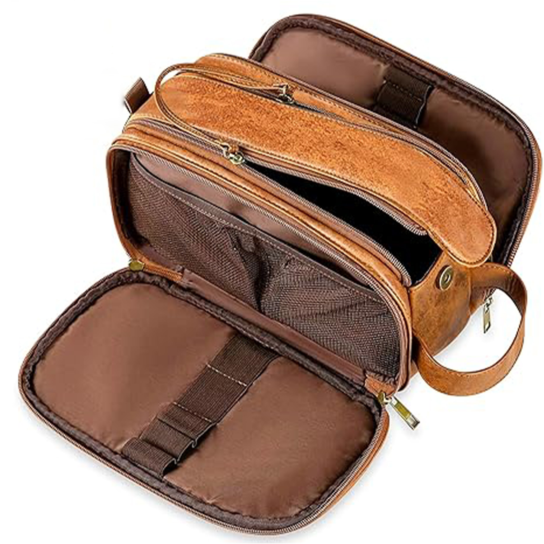 Men's Leather Storage Toiletry Bag 9