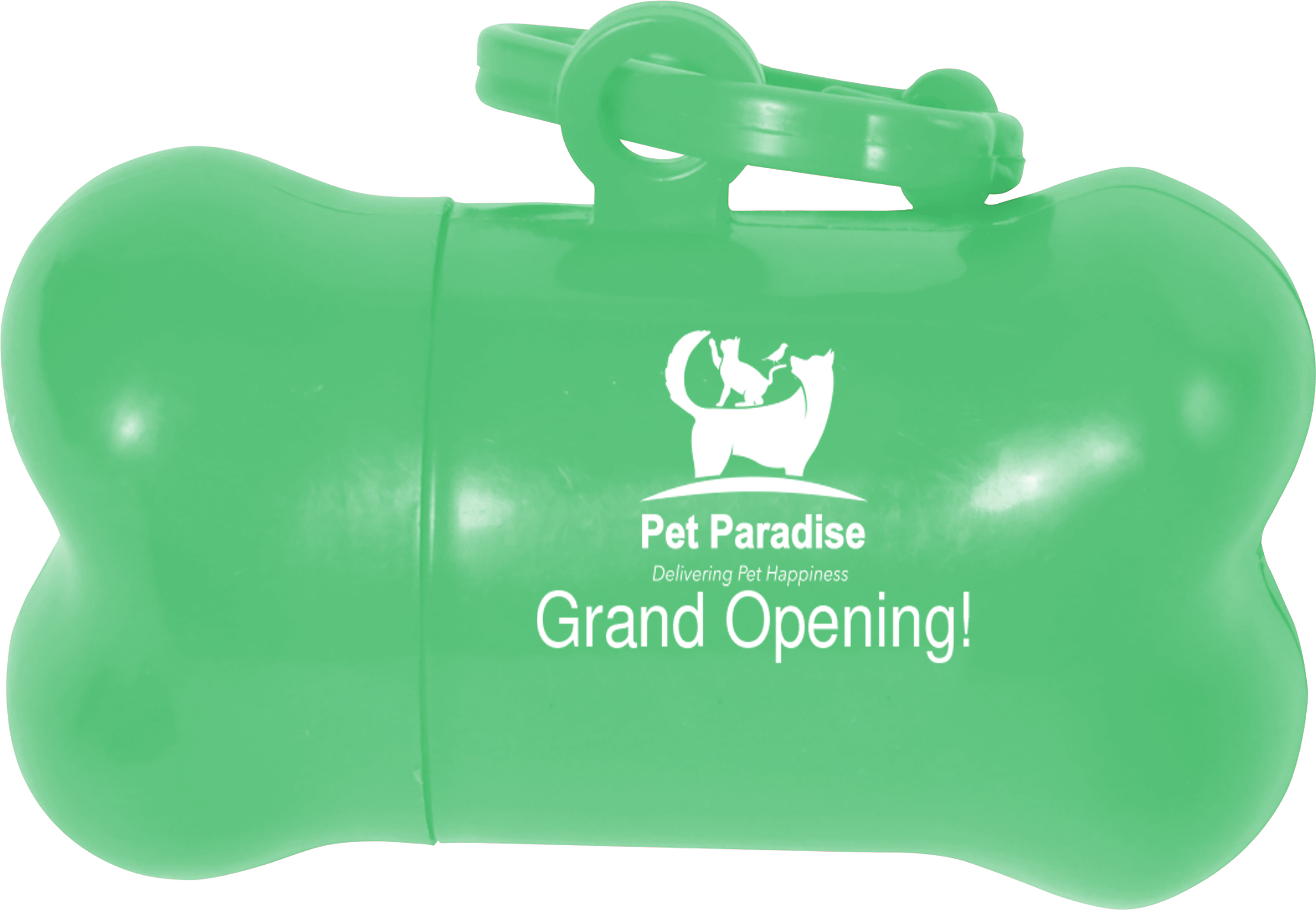 Green Bone Shaped Pet Waste Bag Dispenser (3.125" x 1.75")