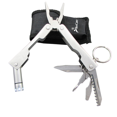 Folding Pliers Multi Tool /W Flashlight In Case 4