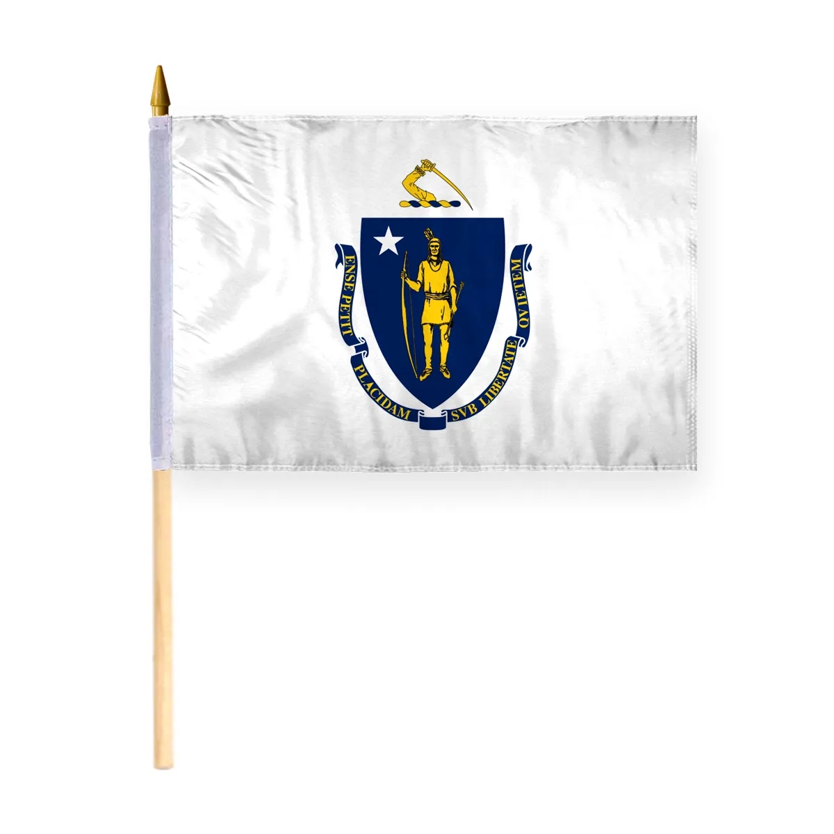 4"x6" & 12"x18'' Massachusetts ePoly Printed Stick Flags 3