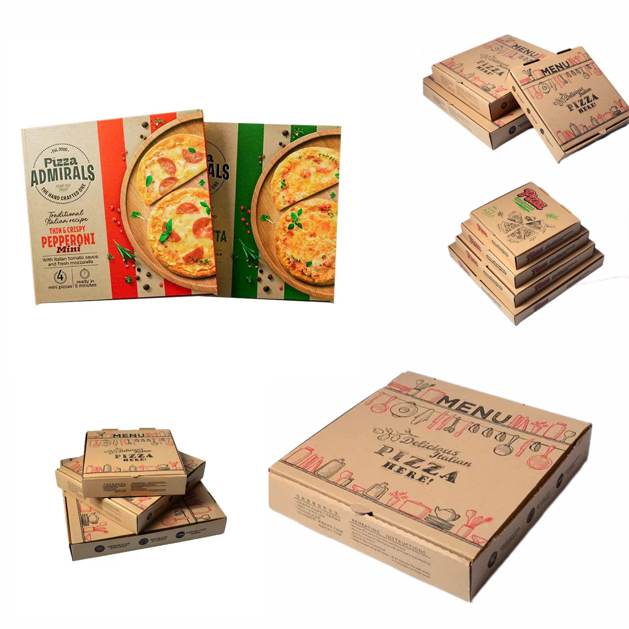 Custom Full Color 12" Pizza Box MOQ 10pcs 2