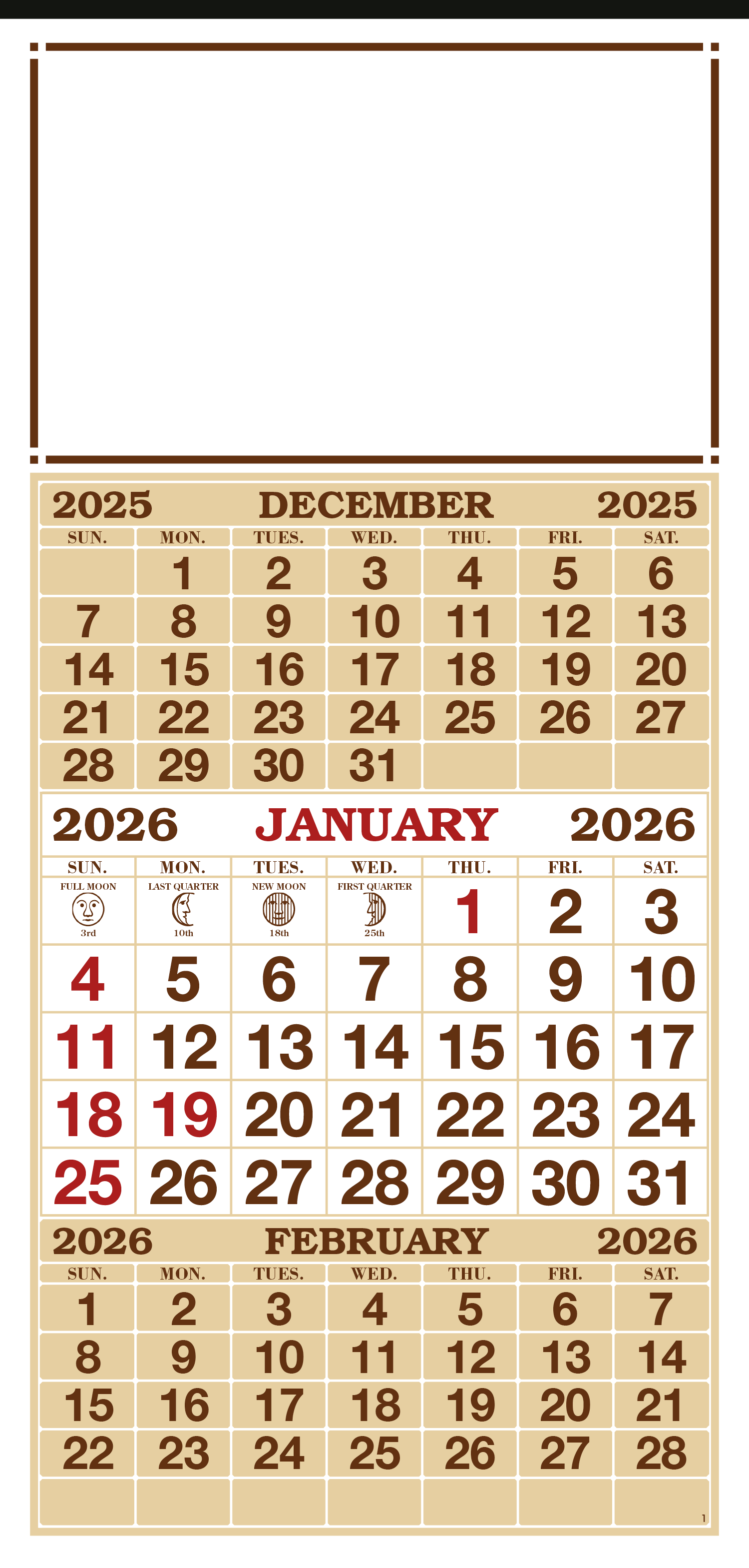 Skinner & Kennedy® 3-Month Display 12-Sheet Calendar