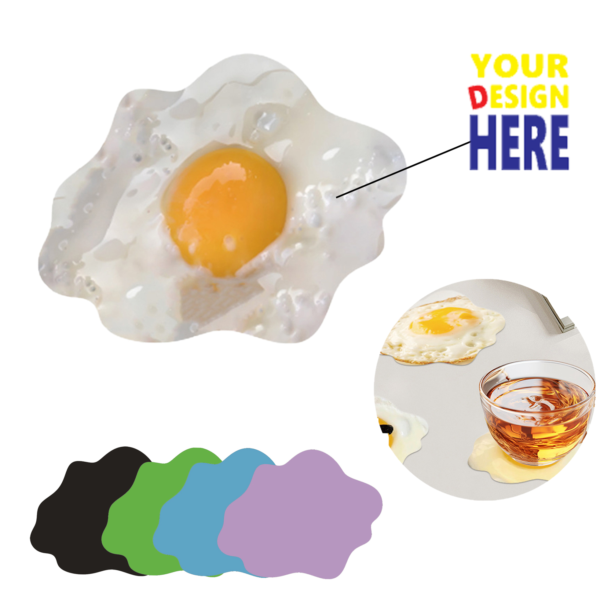 Personalized Full-Color Wave Silicone Drink Coasters 2