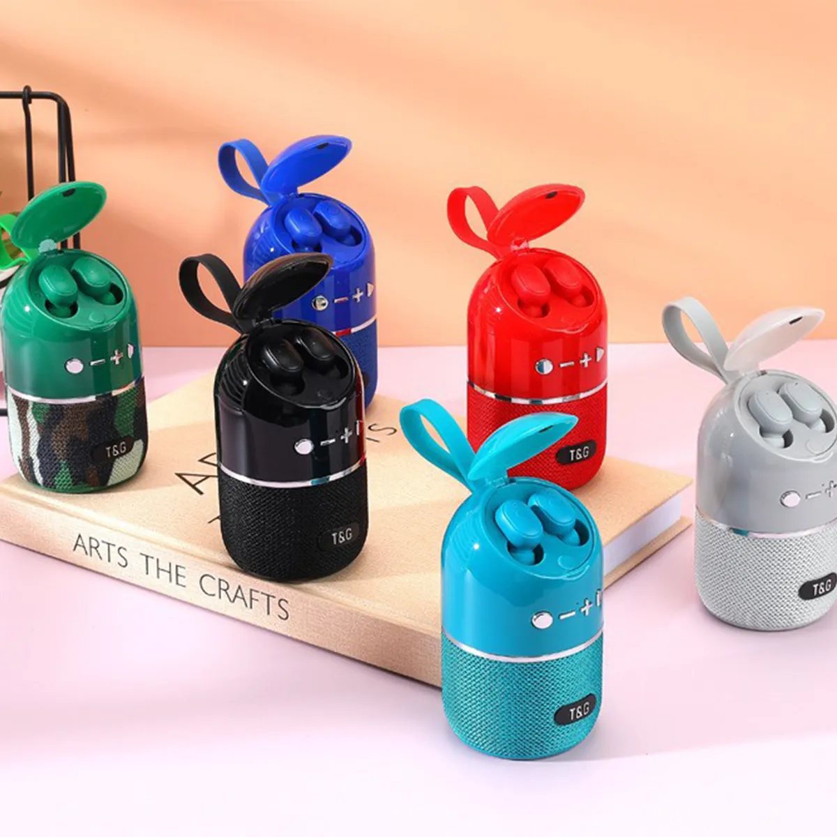 Portable Bluetooth Speaker With Wireless Sports Headphone 5