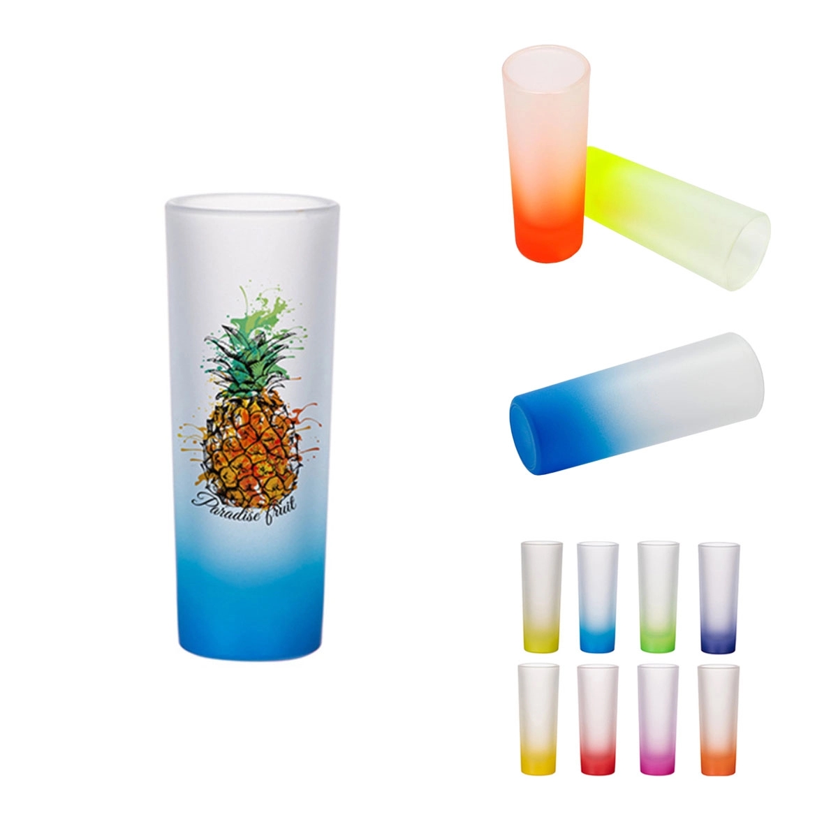 3oz Colorful Frosted Shot Glass 2