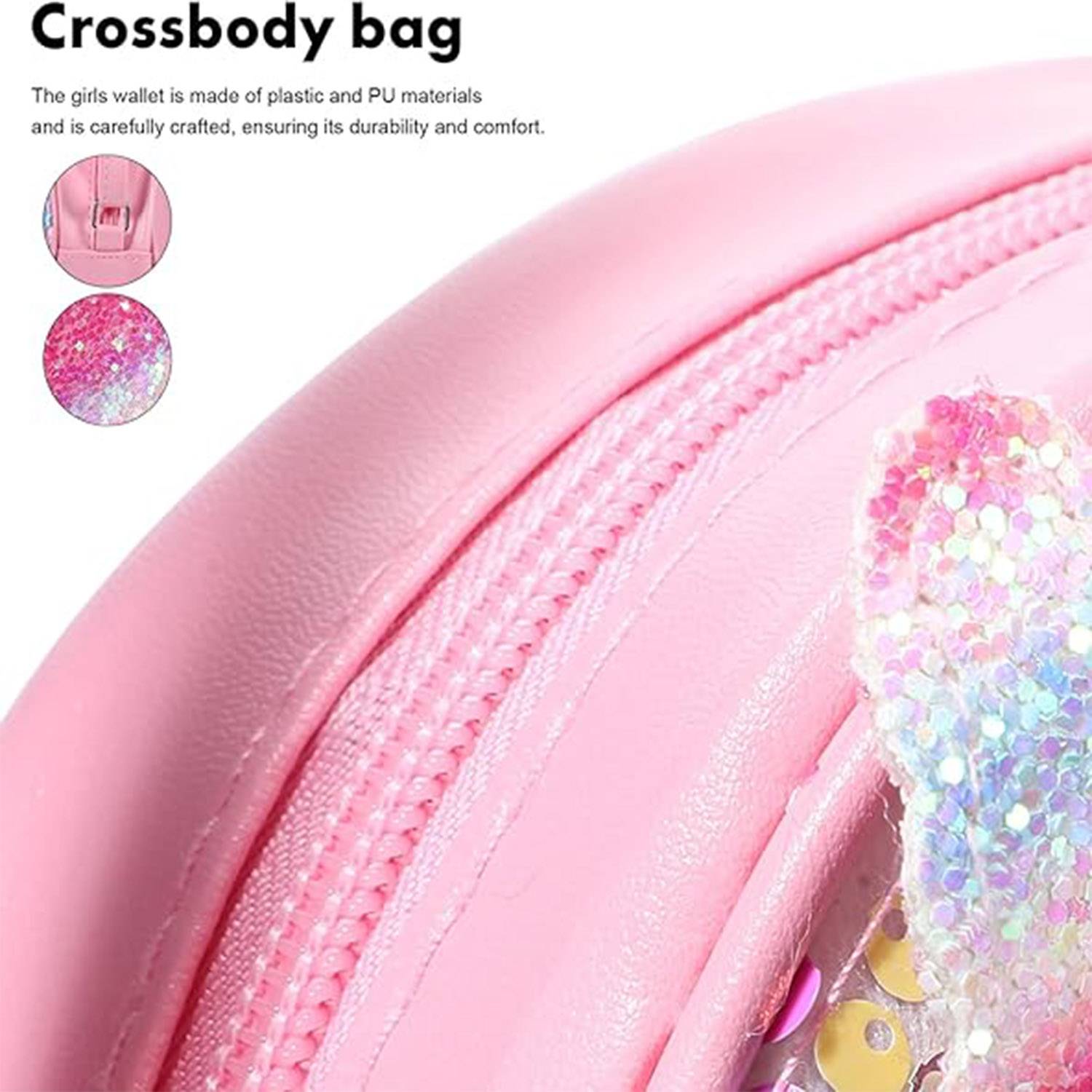 Pu Leather Little Girls Unicorn Crossbody Bag 5