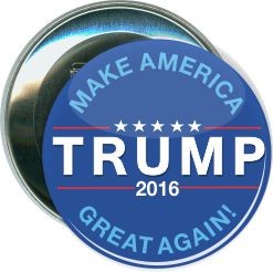 Trump, Make America Great Again Blue, Political Button