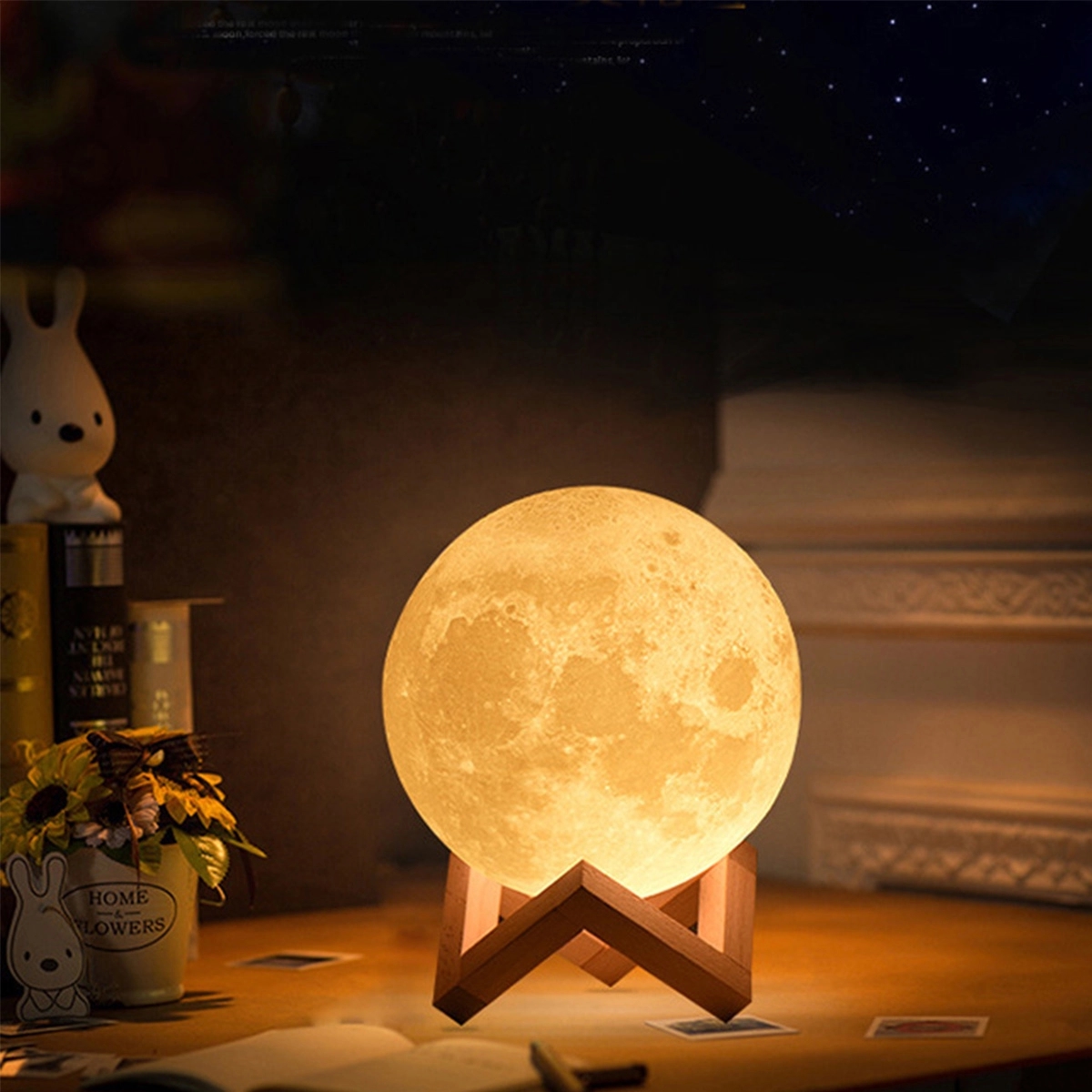 16 Colors LED Moon Light with Remote, Touch Control and USB 8