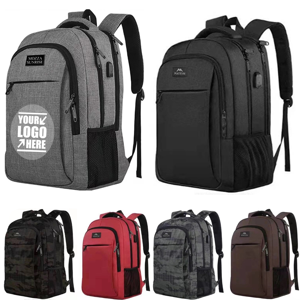 Custom Usb Charging Port Heavy Duty Travel Laptop Backpack 4