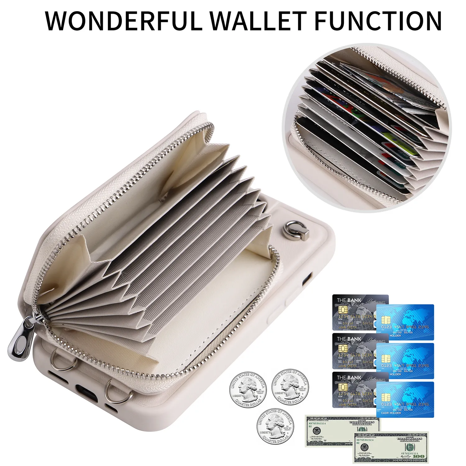 PU Cell Phone Case Crossbody Bag Wallet 4