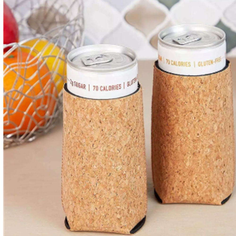 Brown Paper Style Neoprene Slim Can Coolie, custom can cooler with logo imprint 2