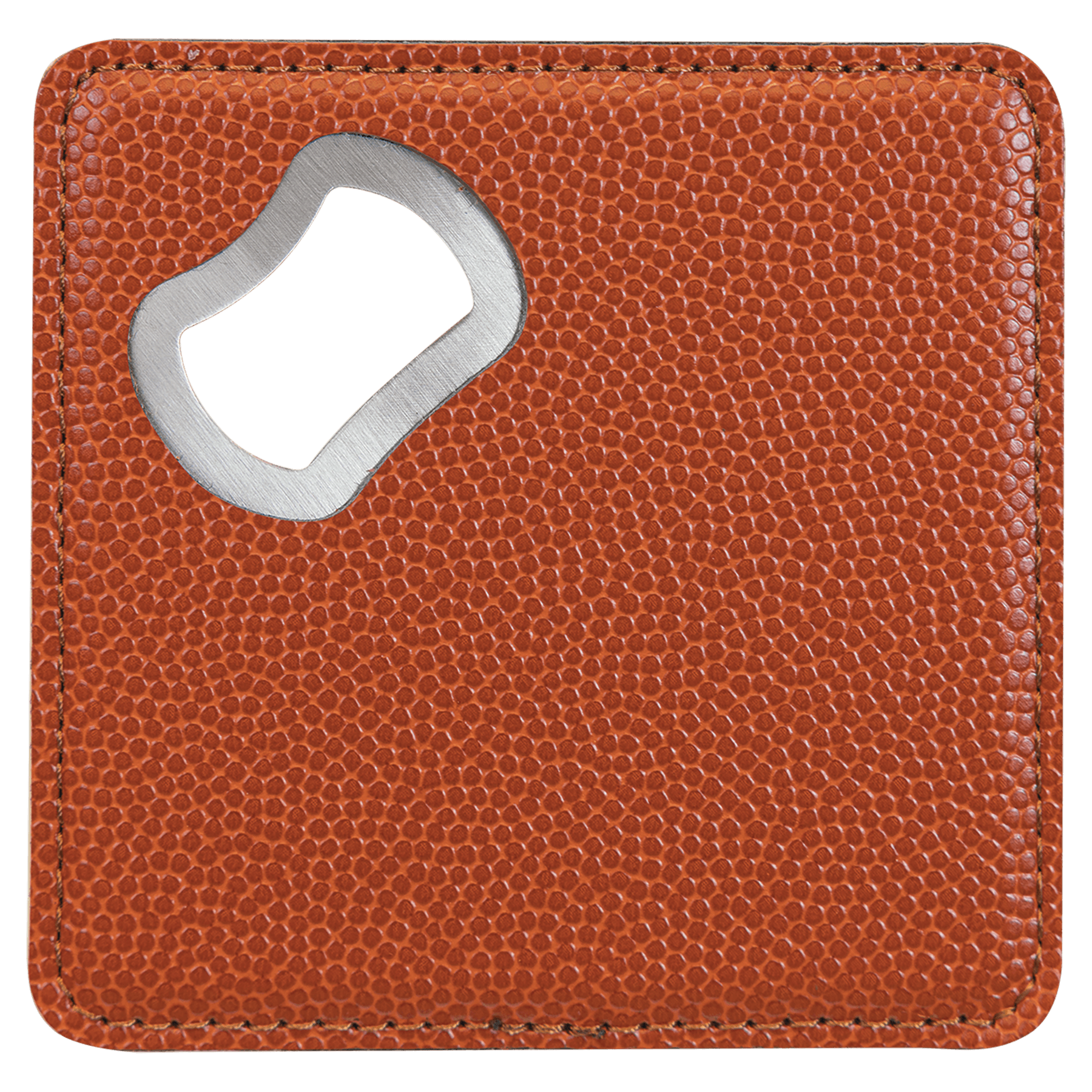 4" x 4" Square Basketball Leatherette Bottle Opener Coaster 3