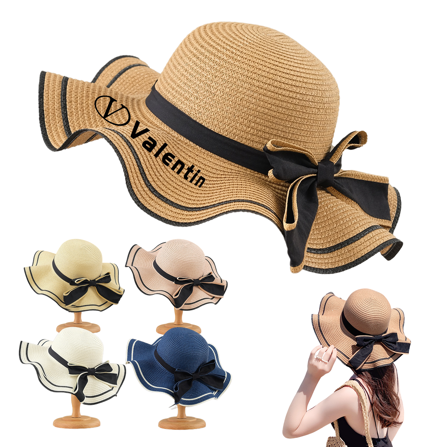 Women Straw Hat With Curved Brim 2