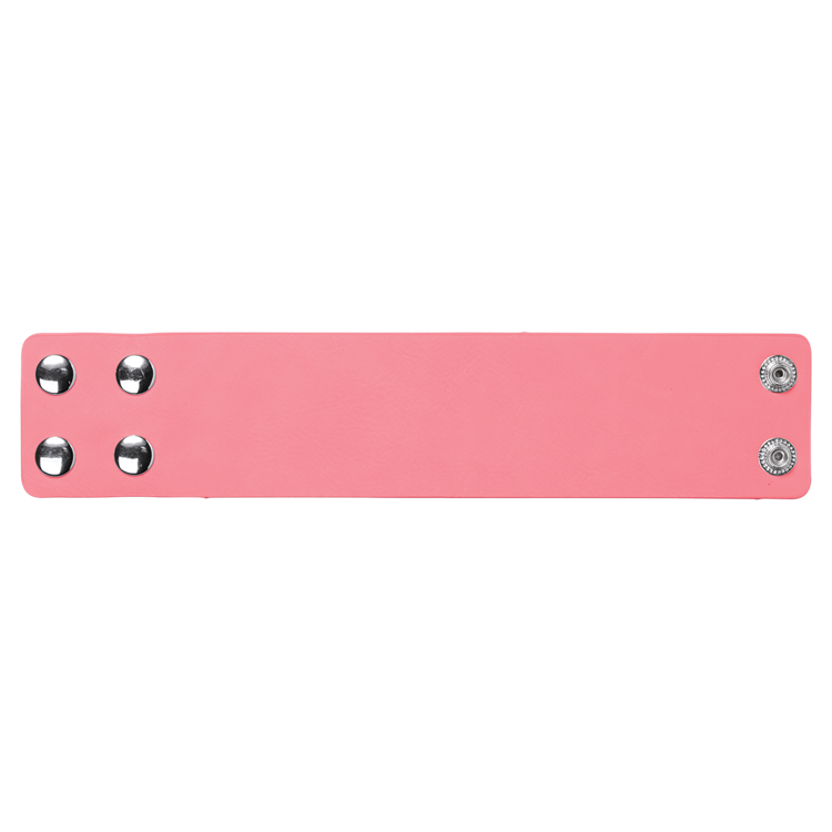 9 1/2" x 2" Pink Leatherette Cuff Bracelet 2