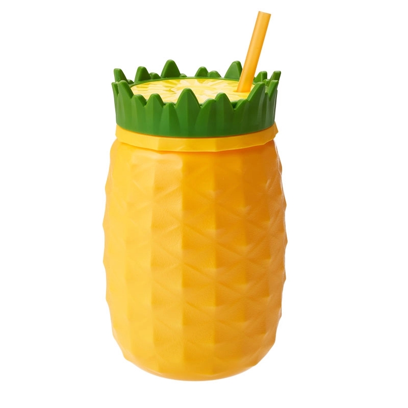 15oz Plastic Pineapple Drinking Mug with Lid 3