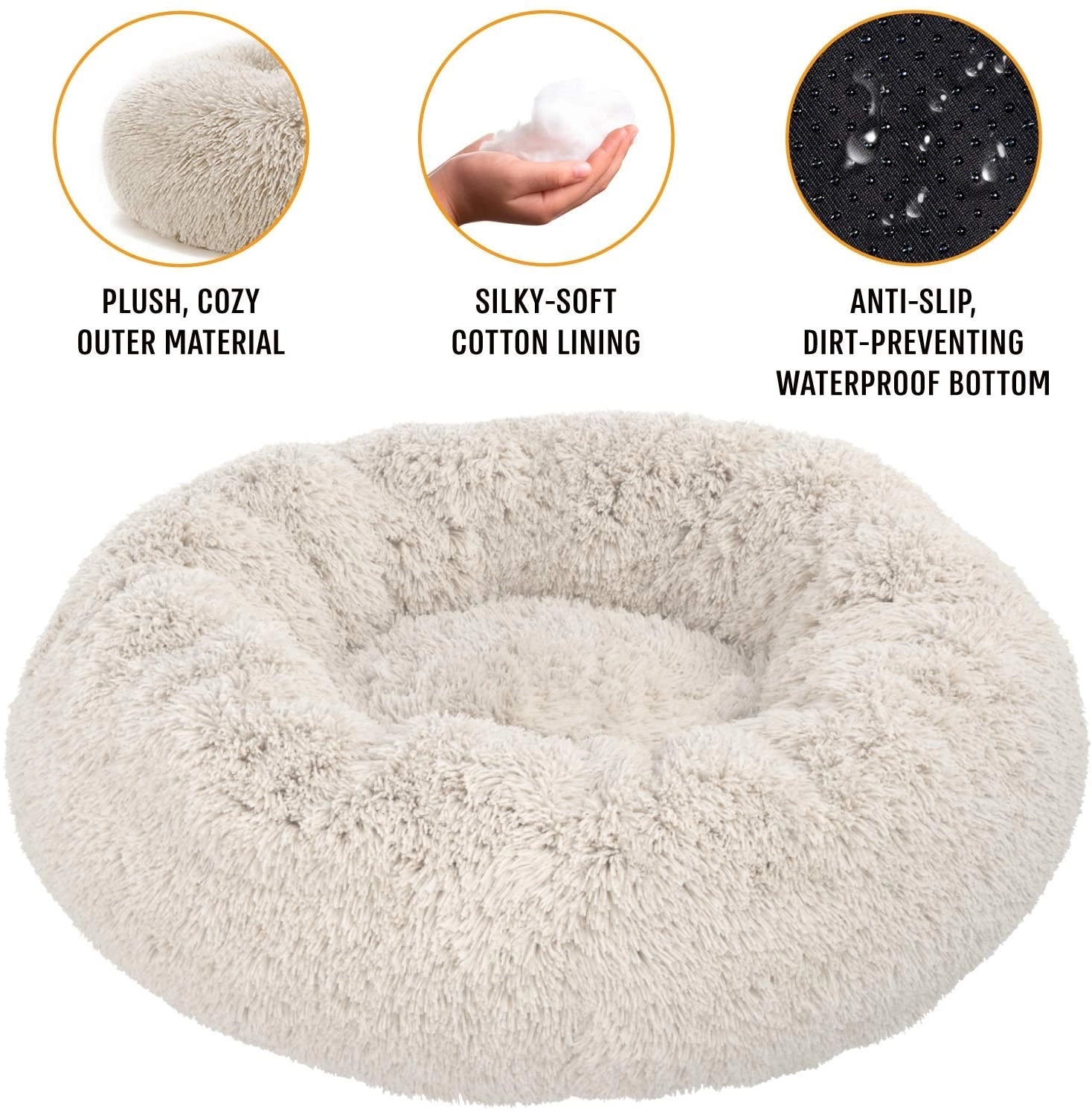 Pet Beds for Cats Dog Memory Foam Donut Cuddler 2