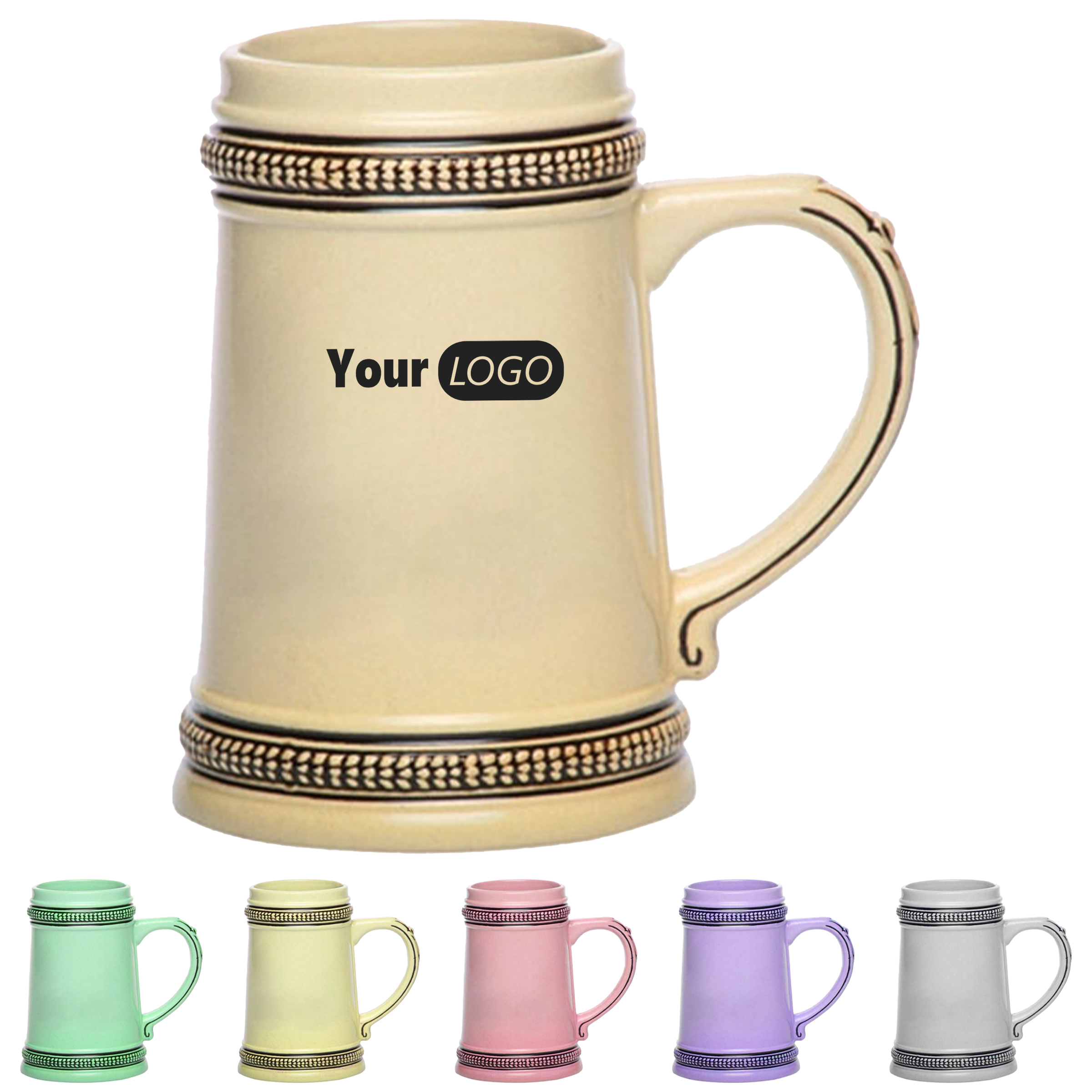 Ceramic Personalized Blue Beer Stein 2