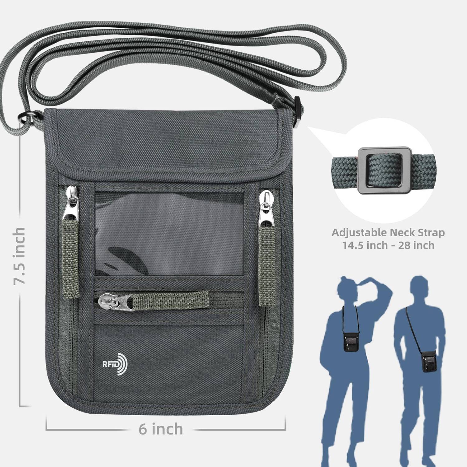 Durable Anti-Theft RFID Nylon Travel Passport Holder 3