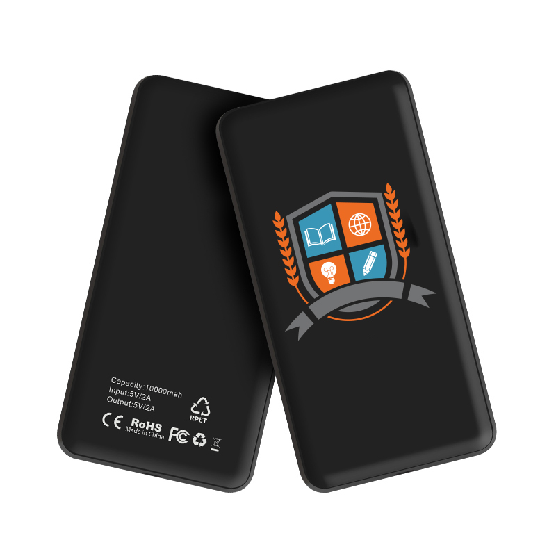 EcoTech Eco-Friendly 10000mAh rPET Wireless Power Bank with Light-Up Logo 10