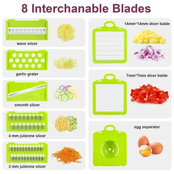 15-Piece Vegetable Chopper Set with Storage Container 4