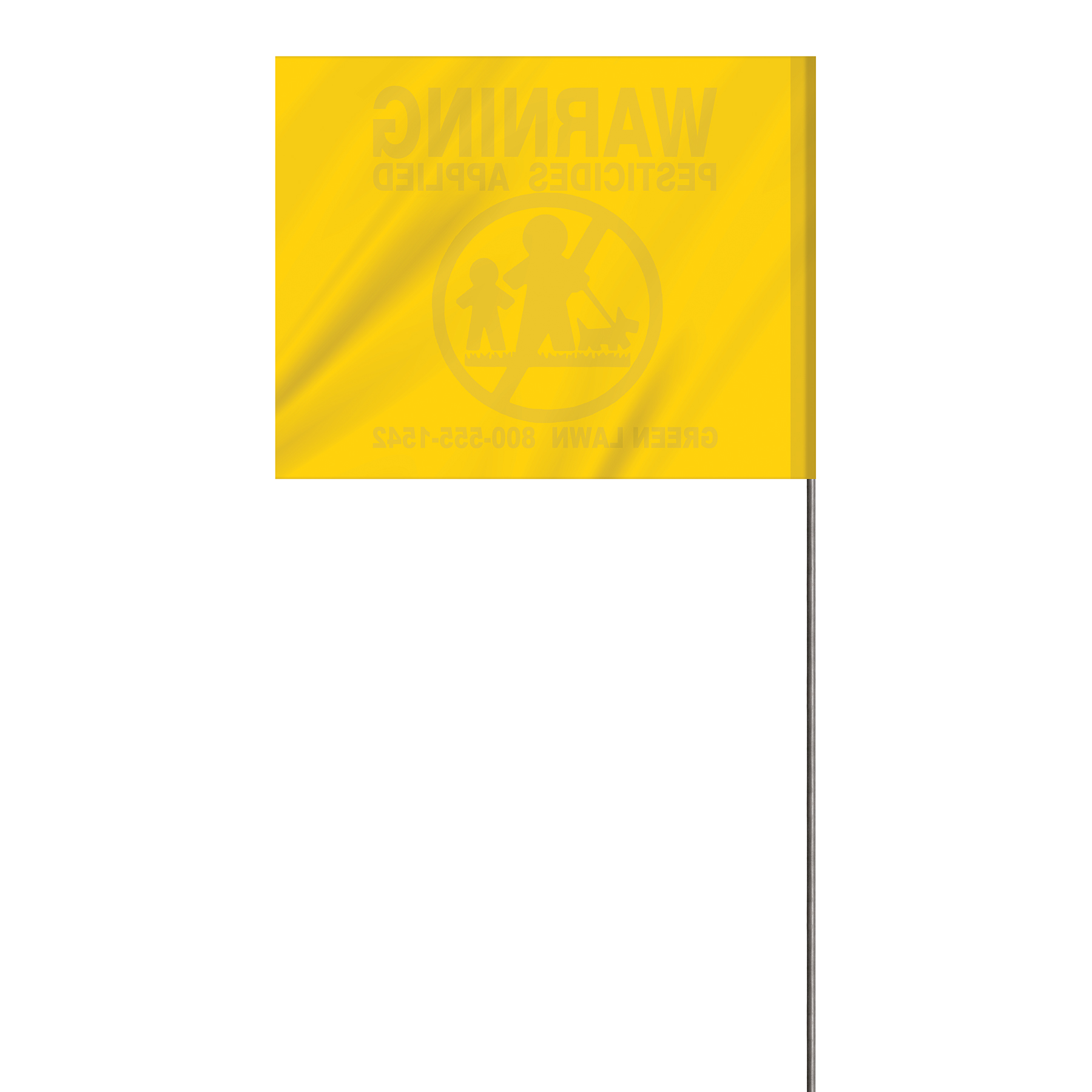 1-Color 4" x 5" Custom High Gloss Polyethylene Marking Flag with 30" Wire Staff 4