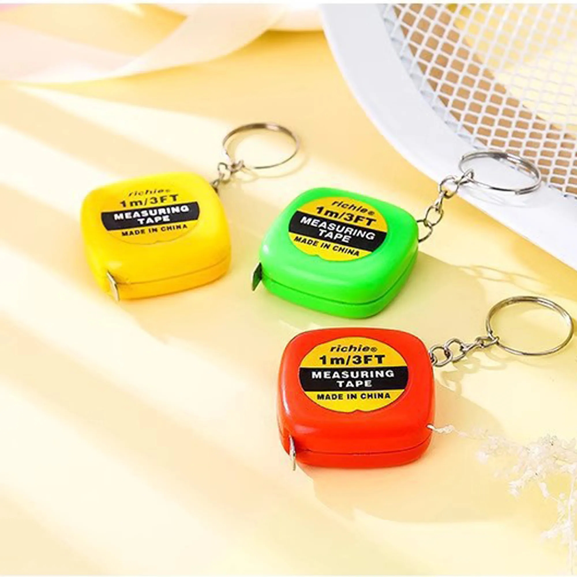 Automatic Retractable 1M Square Tape Measure Keychain 2