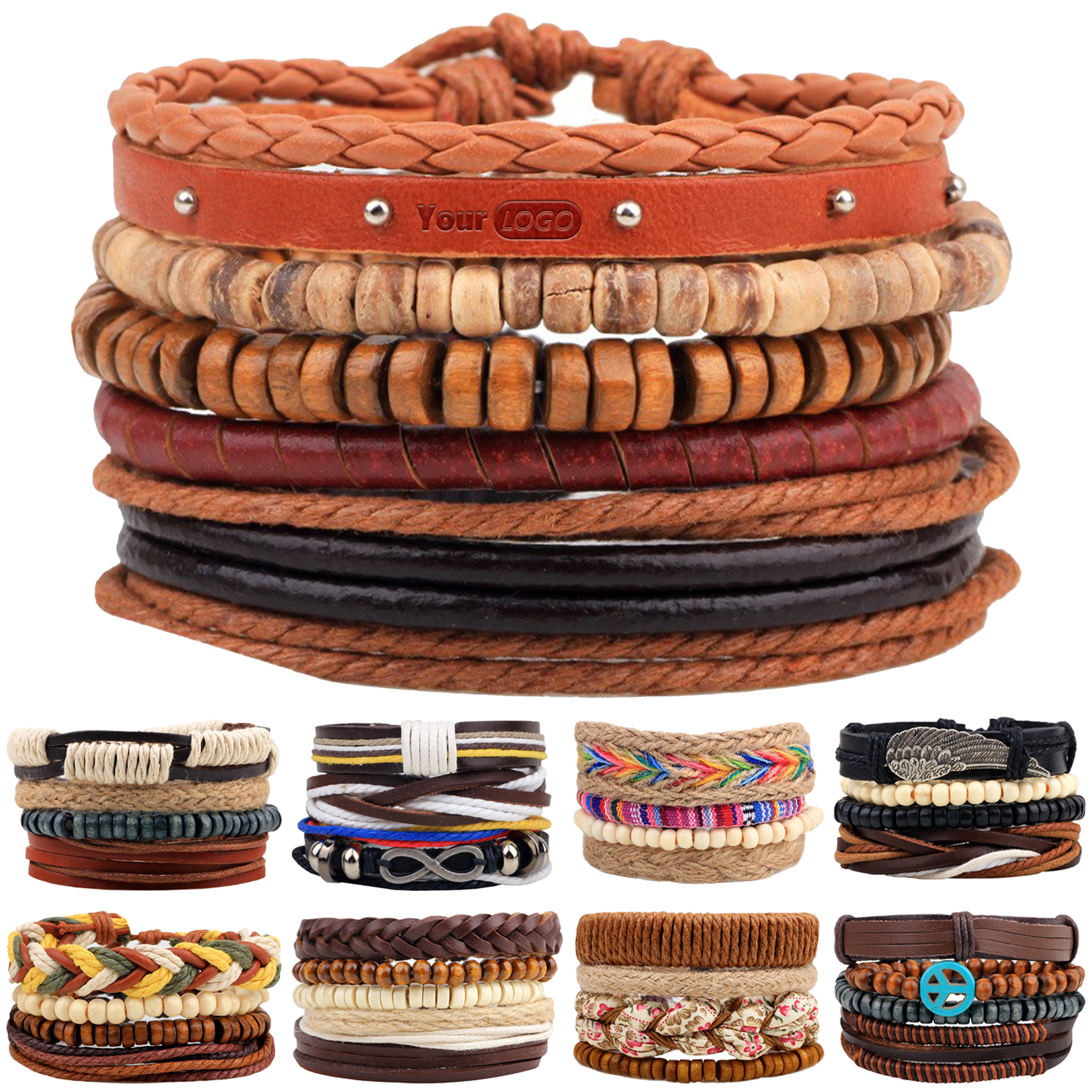 Cowhide Combining Multiple Bracelets 12